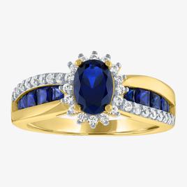 Gemstone Classics(tm) Lab Created Sapphire & White Sapphire Ring