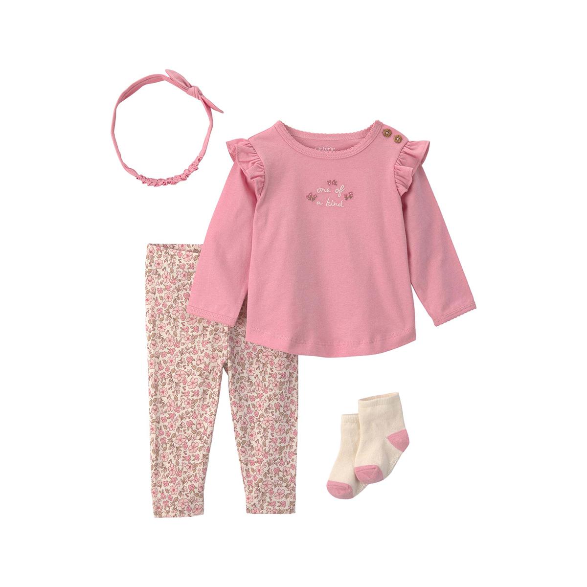 Baby Girl (NB-12M) Carter''s(R) Floral Pants Set W/ Socks & Headband