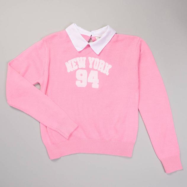 Girls (7-16) Jolie & Joy New York Sweater with Collar