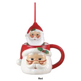 Mr. Christmas 16oz. Ceramic Santa Mug & Ornament Set