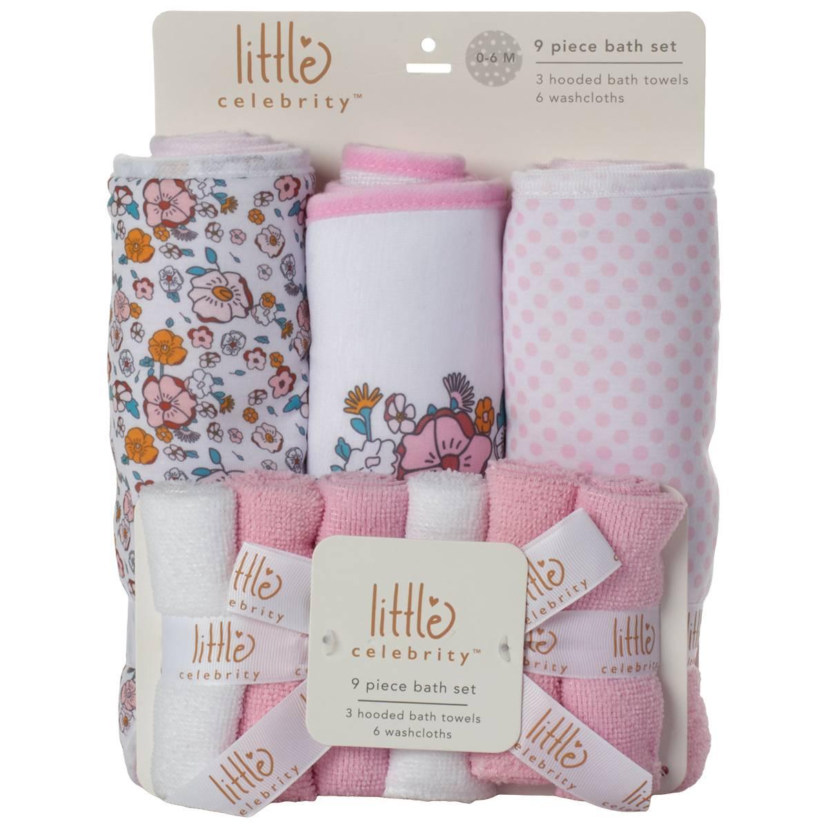 Little Celebrity(tm) 9pc. Floral/Dot Bath Set