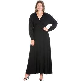 Plus Size 24/7 Comfort Apparel V-Neckline Empire Waist Dress
