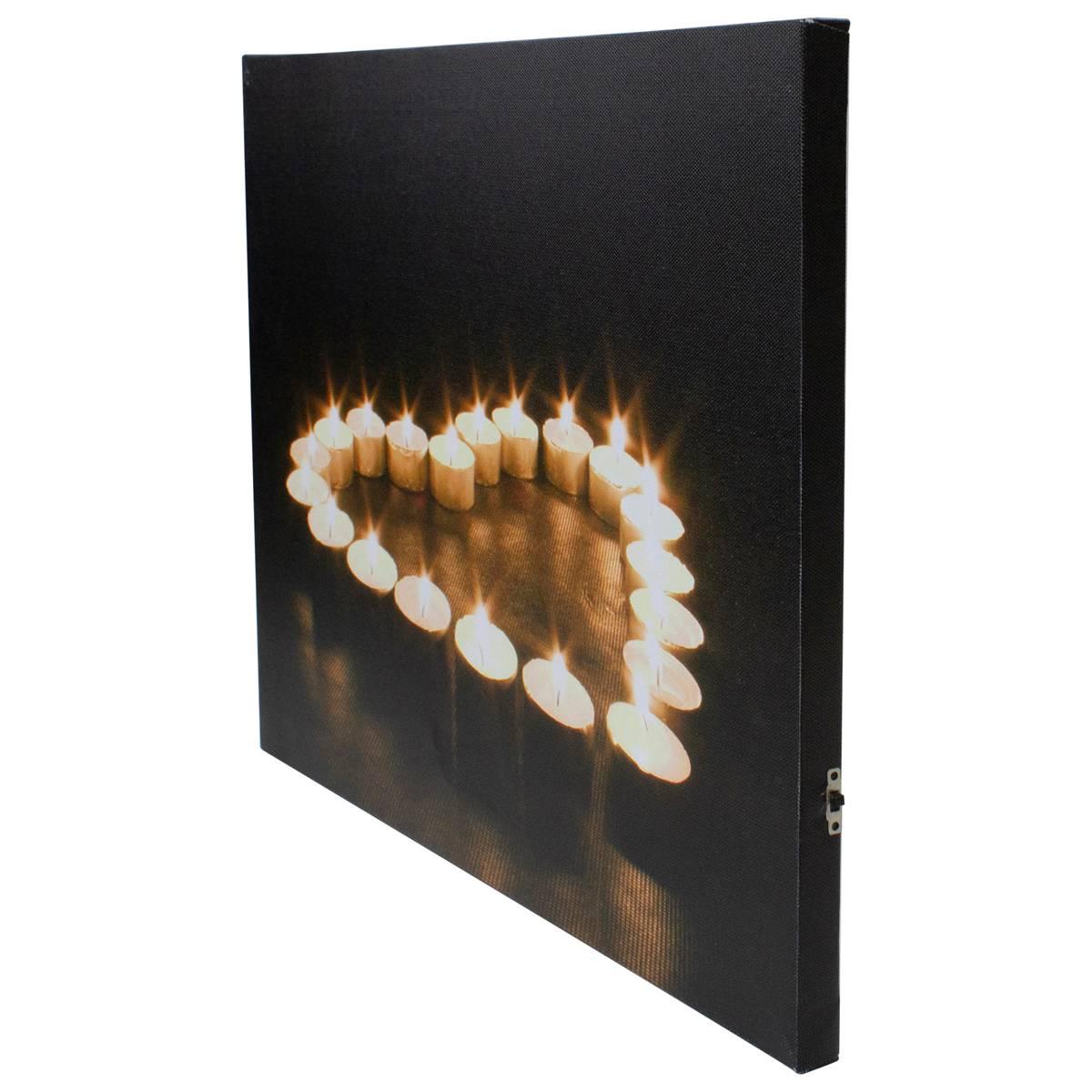 Northlight Seasonal LED Heart-Shaped Candles Canvas Art