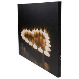 Northlight Seasonal LED Heart-Shaped Candles Canvas Art