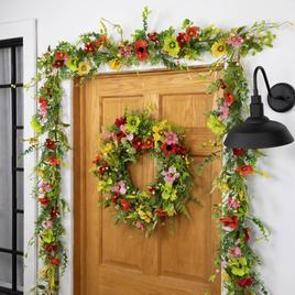 Northlight Seasonal Artificial Poppy & Eucalyptus Spring Garland