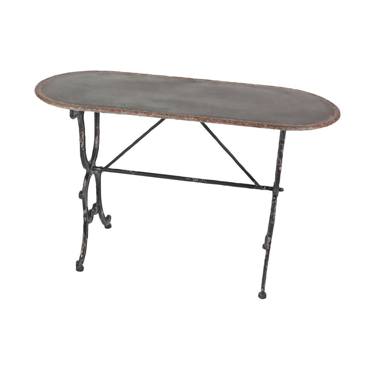 9th & Pike® Black Grey Farmhouse Metal Console Table