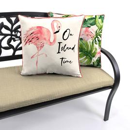 Jordan Manufacturing On Island Time Flamingo Outdoor Throw Pillow