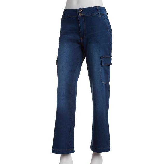 Womens Tahari Seta Silk Mid-Rise Cargo Pocket Jeans