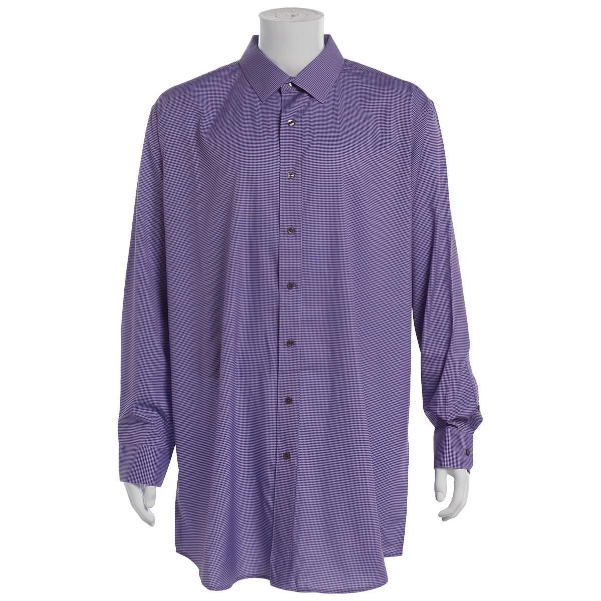 Mens Big & Tall Christian Aujard Stretch Dress Shirt - Purple