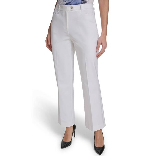 Petite Calvin Klein Solid Modern Fit Flare Dress Pants