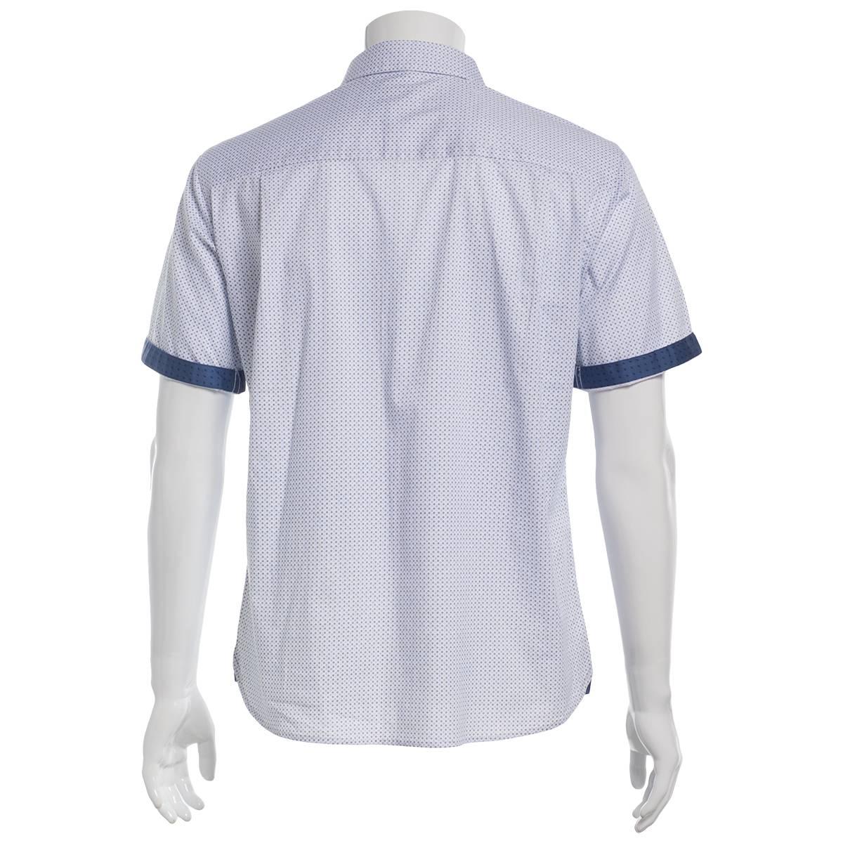 Mens Campia Short Sleeve Cotton Spandex Button Down Shirt - Copen