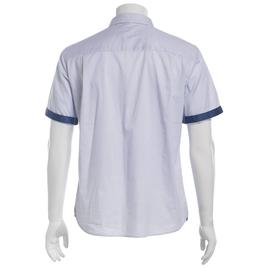 Mens Campia Short Sleeve Cotton Spandex Button Down Shirt - Copen