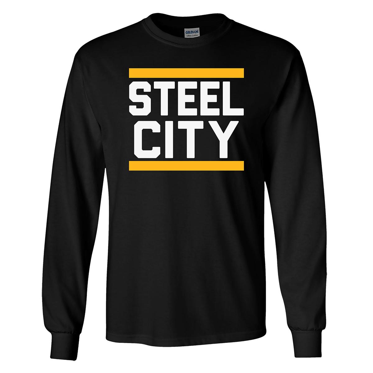 Mens Tailgate Steel City Long Sleeve Tee