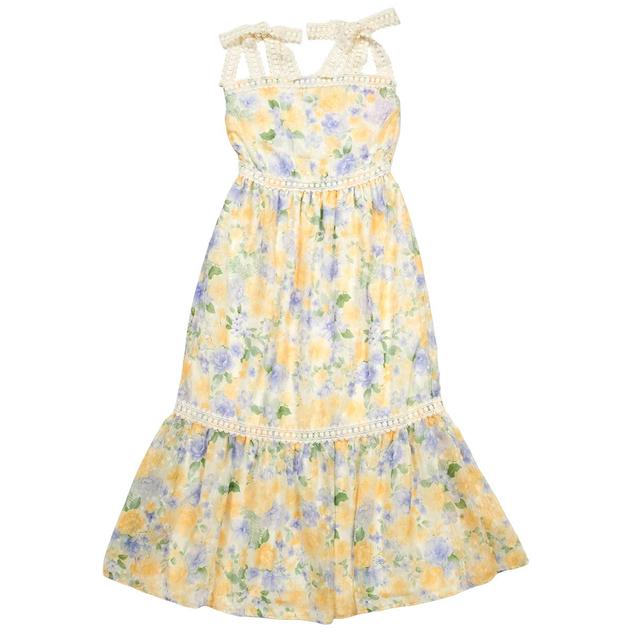 Girls (4-6x) Rare Editions Sleeveless Bow Strap Floral Maxi Dress