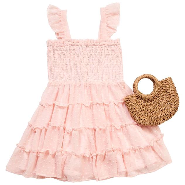 Girls (7-12) BTween® Smocked Ruffle Tiered Dress w/ Handbag