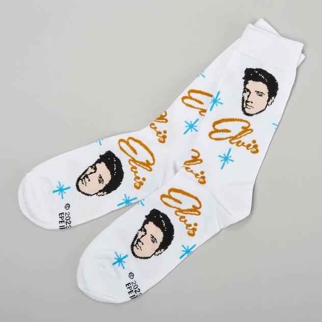 Mens Crazy Socks Elvis Crew Socks