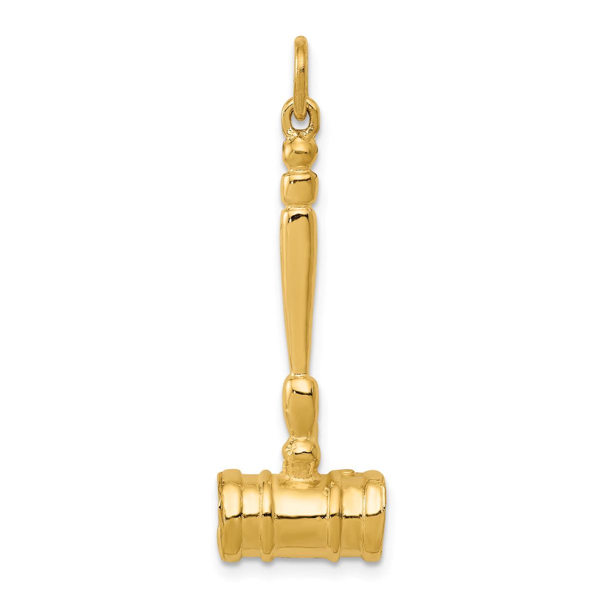 Unisex Gold Classics(tm)14kt Gold 3D Gavel Charm