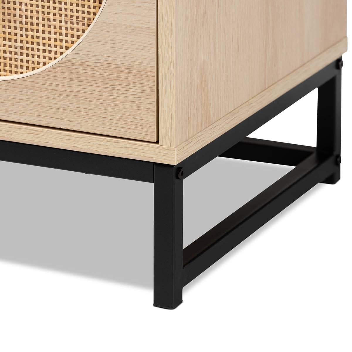 Baxton Studio Ardon Bohemian Light Brown Wood 1-Drawer Nightstand