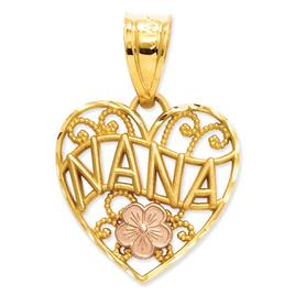 Gold Classics(tm) 14kt. Two Tone Nana Heart Pendant