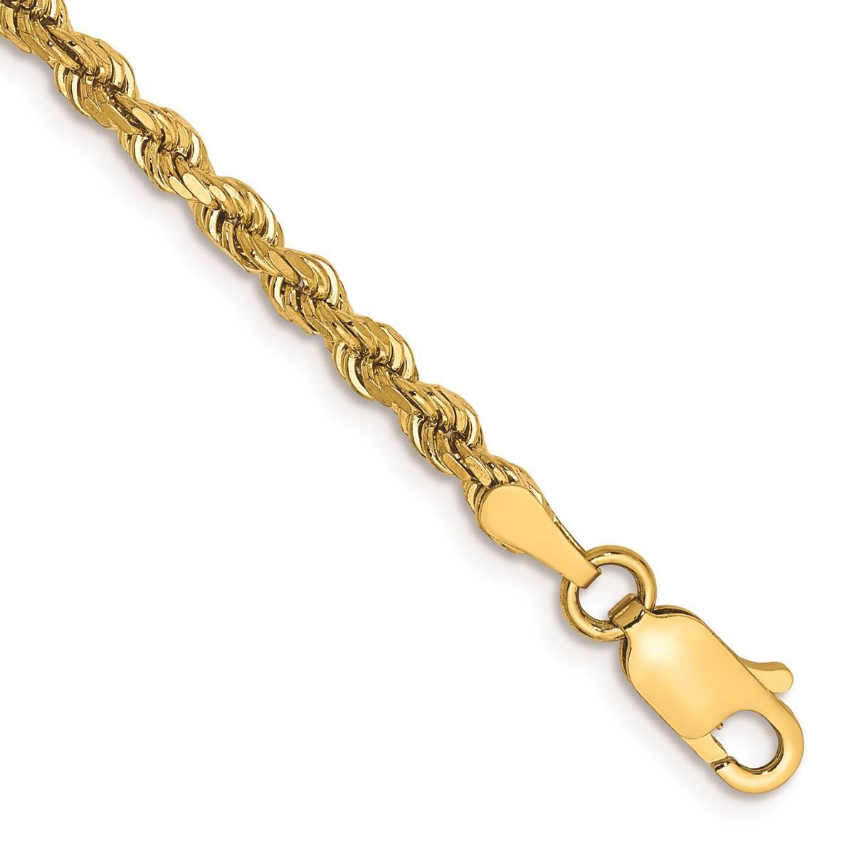 Gold Classics(tm) 2.75mm. 14k Diamond Cut Rope Chain Anklet