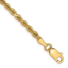 Gold Classics(tm) 2.75mm. 14k Diamond Cut Rope Chain Anklet