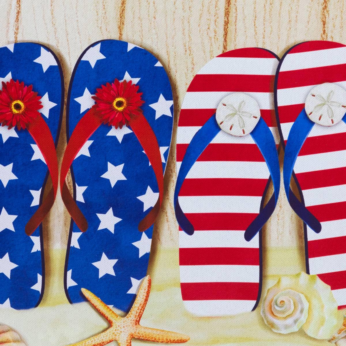 Northlight Seasonal Sandy Beach "Welcome" Patriotic Garden Flag