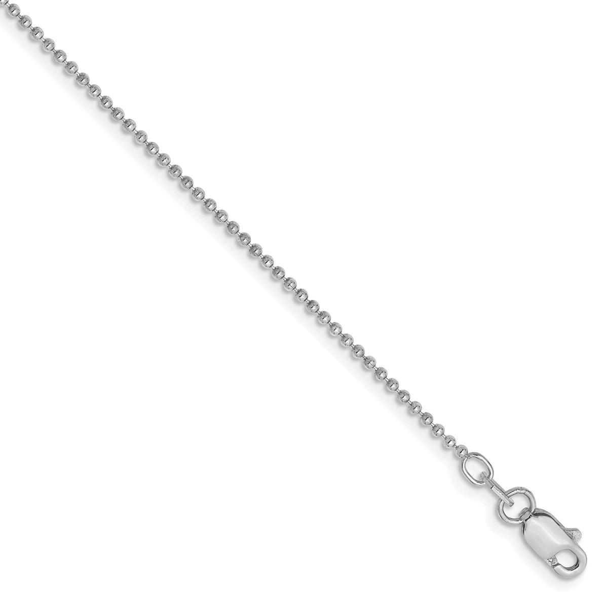 Gold Classics™ 1.2mm. White Gold Diamond Cut Bead Necklace