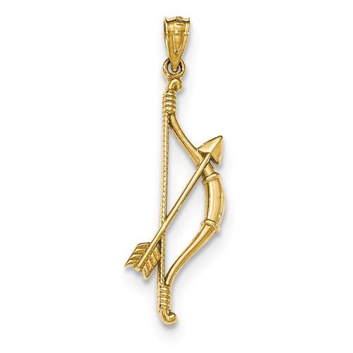 Gold Classics(tm) 14kt. Textured Bow & Arrow Pendant