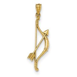 Gold Classics(tm) 14kt. Textured Bow & Arrow Pendant