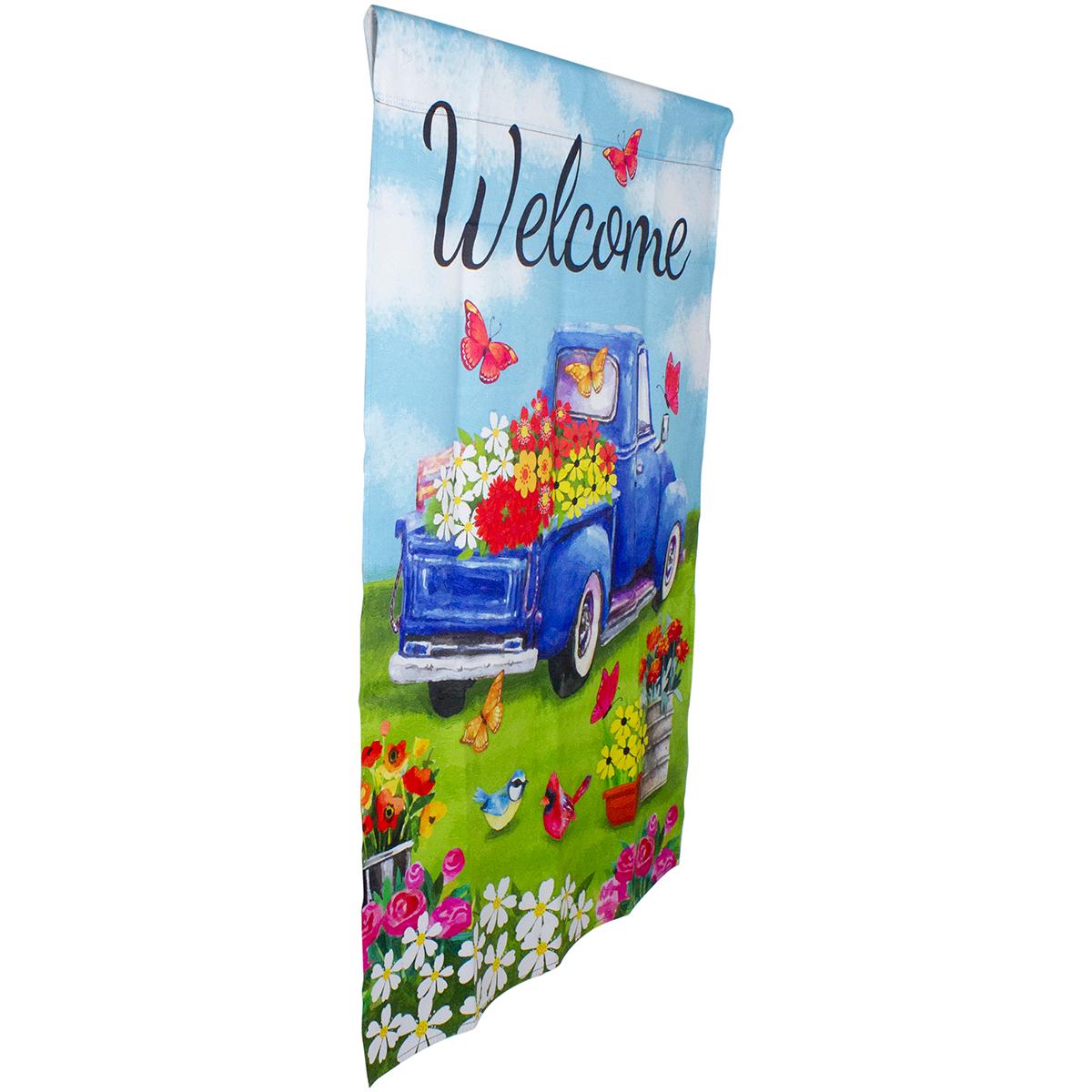 Northlight Seasonal Welcome Truck with Flowers Outdoor Flag