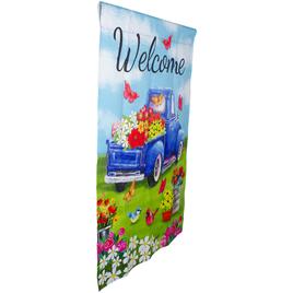 Northlight Seasonal Welcome Truck with Flowers Outdoor Flag