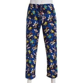 Mens Looney Tunes Black Plaid Silky Lounge Pajama Pants