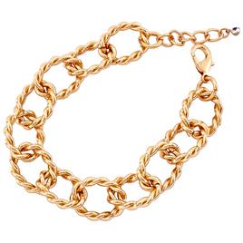 Design Collection Gold-Tone 7.5 Rope Oval Link Chain Bracelet