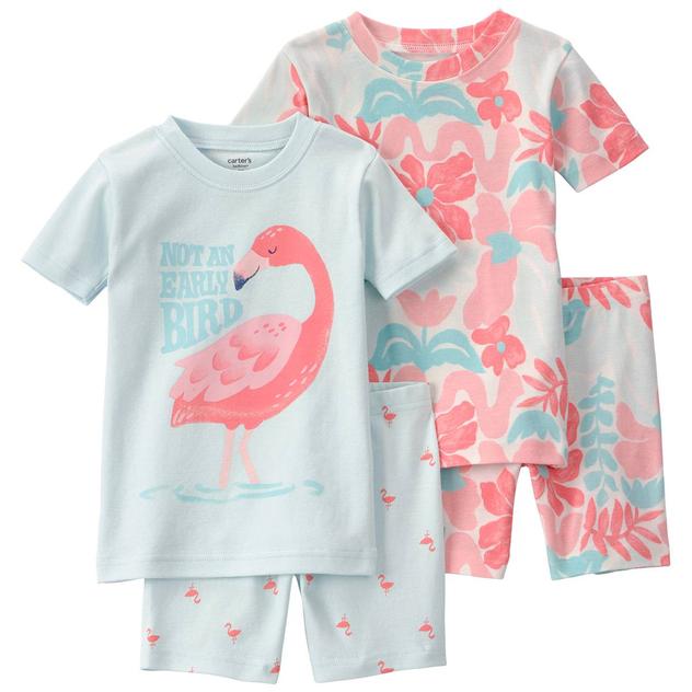 Toddler Girl Carter's® 4pc. Flamingo & Tropical Short Pajama Set
