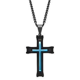 Mens Gentlemen's Classics(tm) Stainless Steel Cross Pendant Necklace