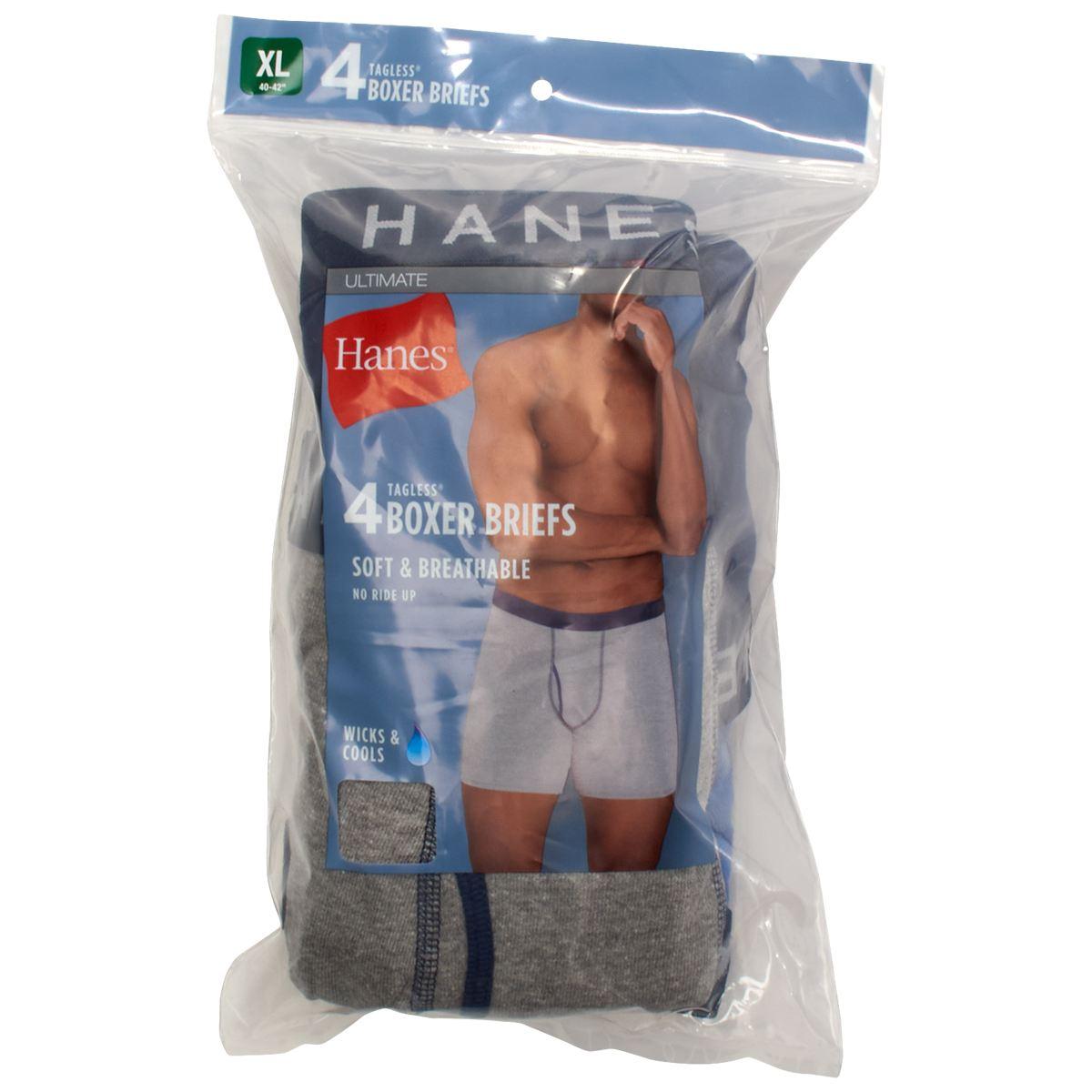 Mens Hanes® Ultimate 4pk. Core Boxer Brief - Blue/Grey