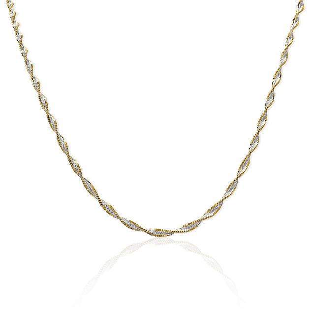 Gianni Argento 24in. Two-Tone Herringbone Chain Necklace