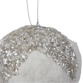 Northlight 4.25in. Glittered White and Silver Sequined Christmas