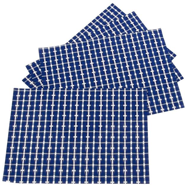 Day By Day 4pk. Glen Plaid Woven Vinyl Placemats