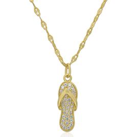 Gianni Argento Lab Grown White Sapphire Flip-Flop Pendant