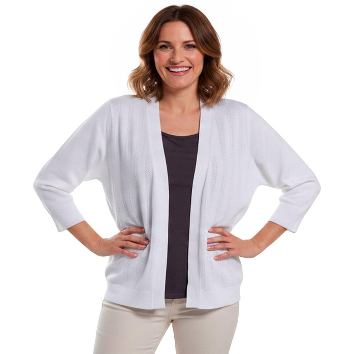 Womens 89th & Madison 3/4 Sleeve Solid Shrug