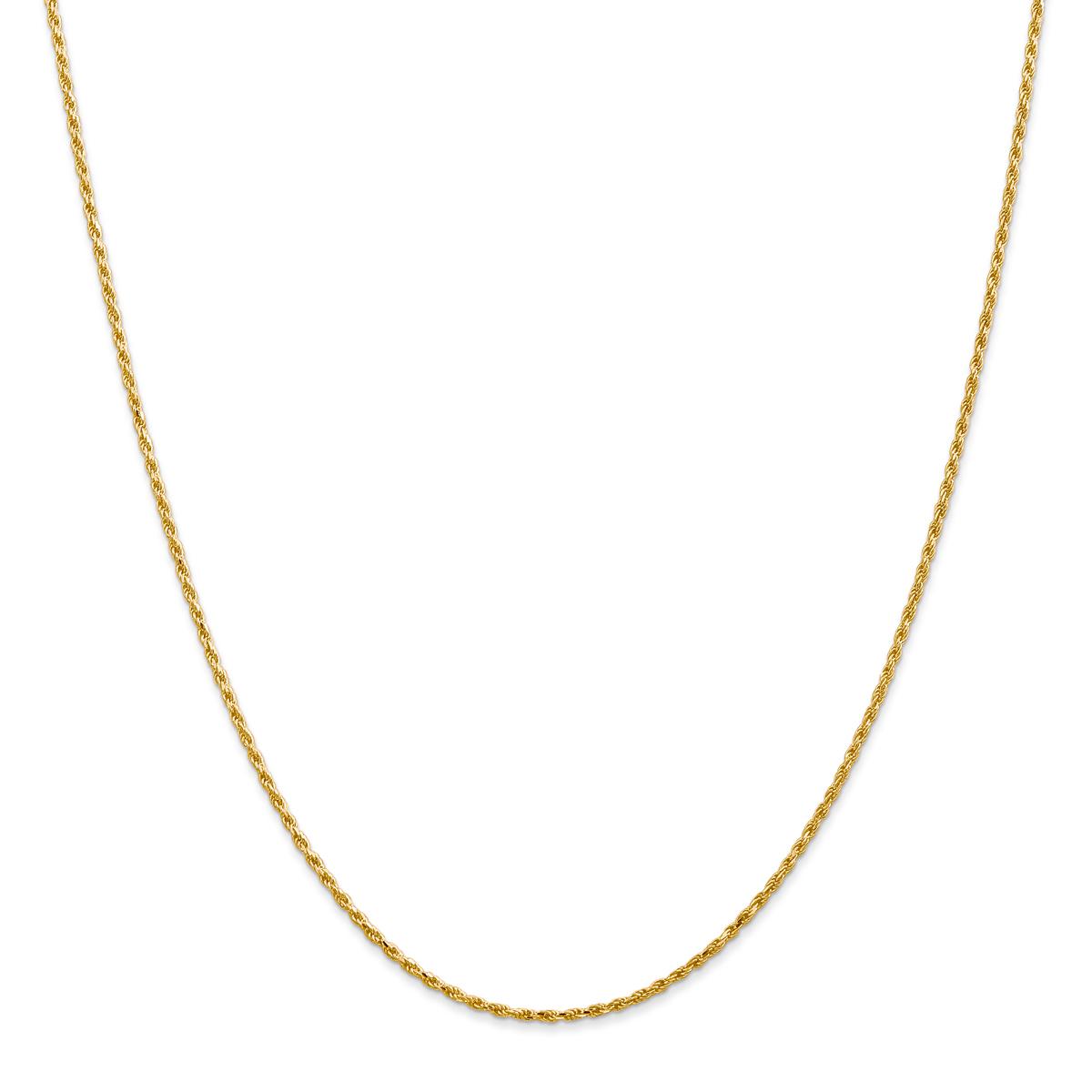 Unisex Gold Classics(tm) 1.3mm. 14kt Diamond Cut Rope 14in. Necklace