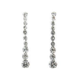 Rosa Rhinestones Descending Stones Drop Earrings