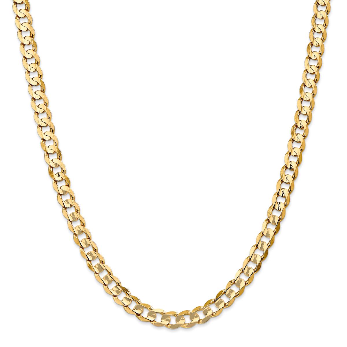 Mens Gold Classics™ 6.75mm. 14k Open Concave Curb Chain Bracelet
