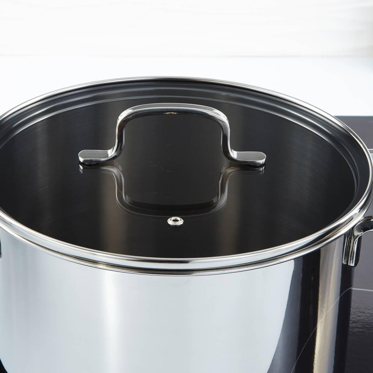 BergHOFF Helix Stainless Steel 8in. Stockpot w/ Glass Lid