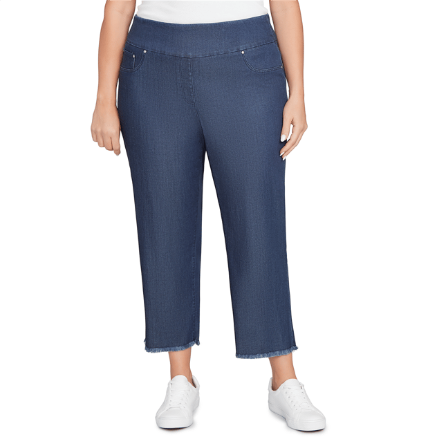 Plus Size Ruby Rd. Key Items Elastic Waist Pull On Denim Jeans