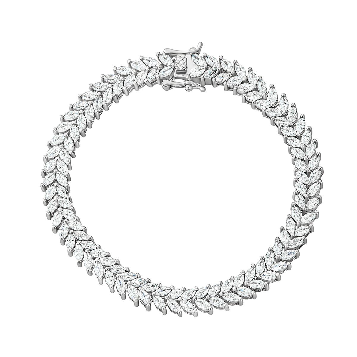 Cubic Zirconia Double Row Marquise Bracelet