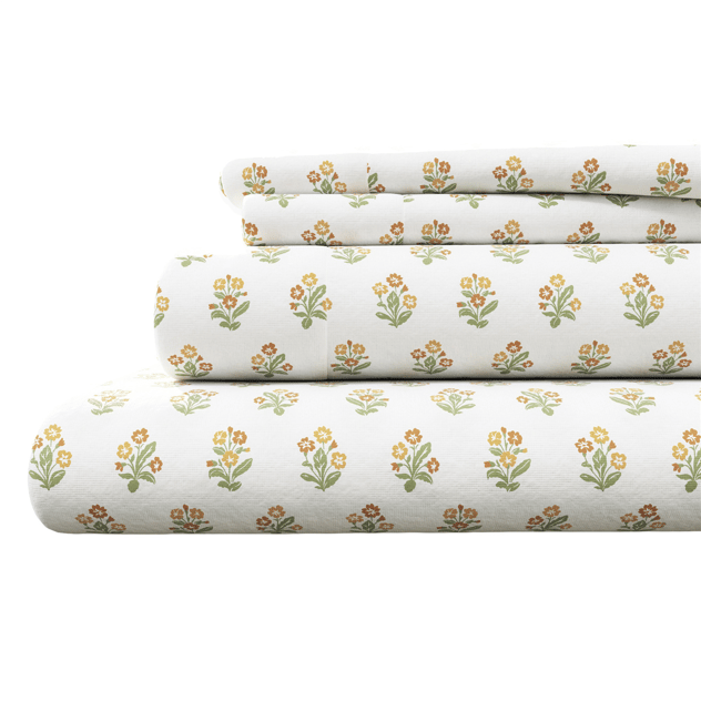 Freshfolds Winter Flowerbuds Flannel Sheet Set