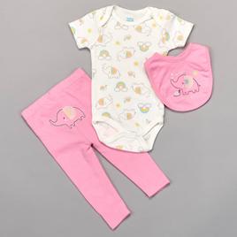 Baby Girl (NB-9M) baby views(R) Elephant 3pc.Turn Me Around Set