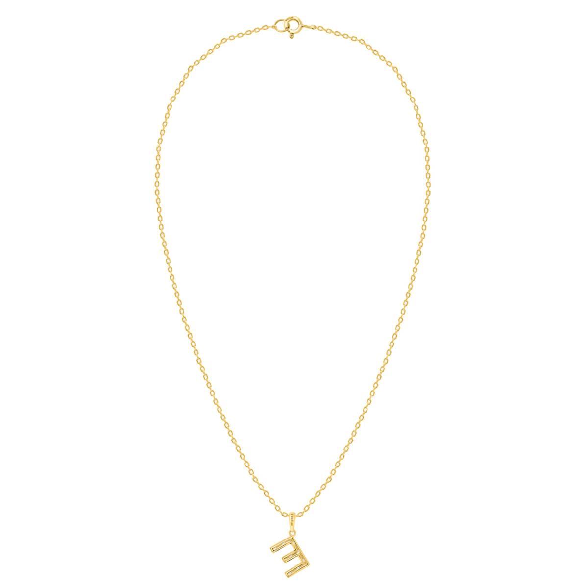 Nova Star® Gold-Plated Lab-Grown Diamond Initial E Pendant